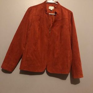 Studio Works Faux Suade Orange Blazer Size.12P